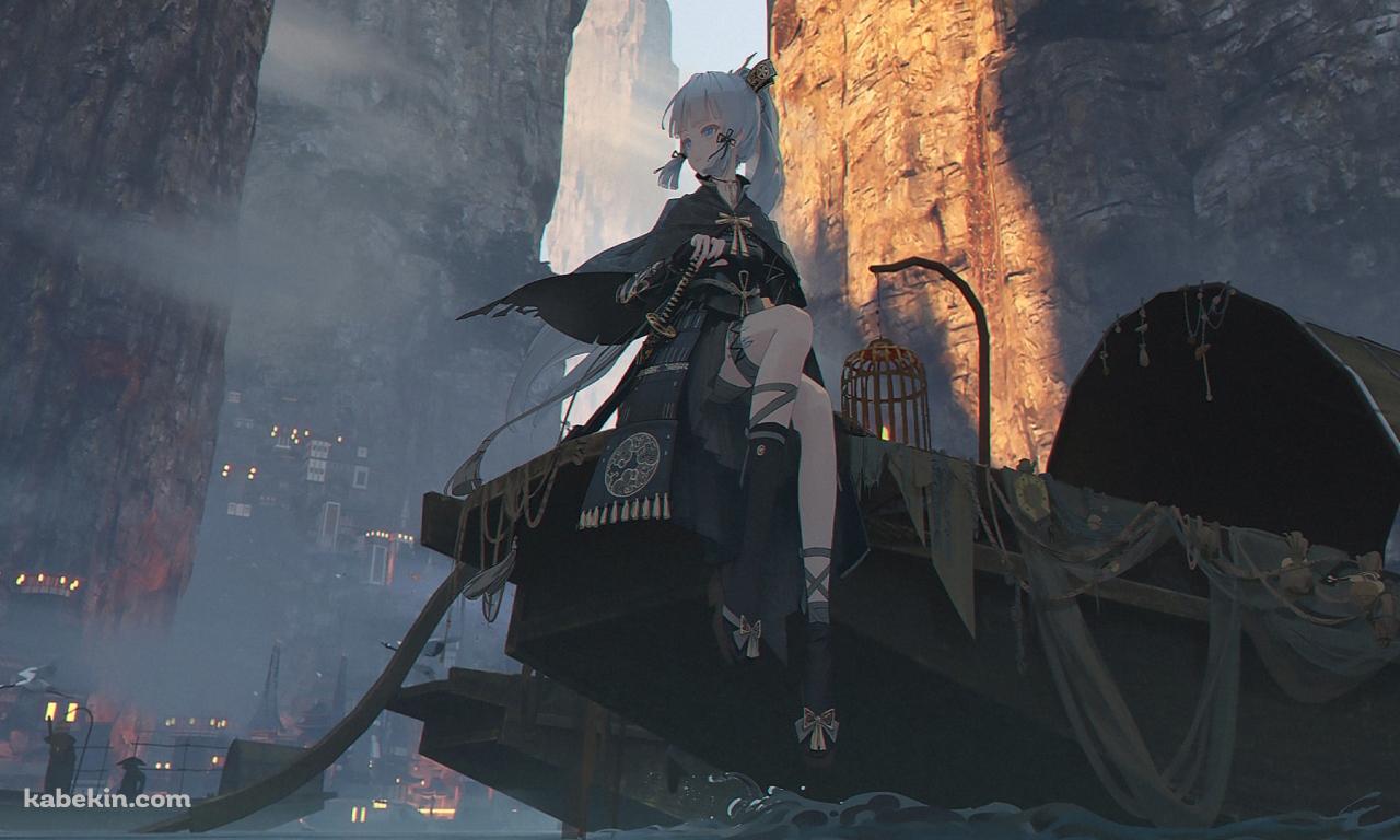 船に乗った神里綾華 / 原神の壁紙(1280px x 768px) 高画質 PC・デスクトップ用