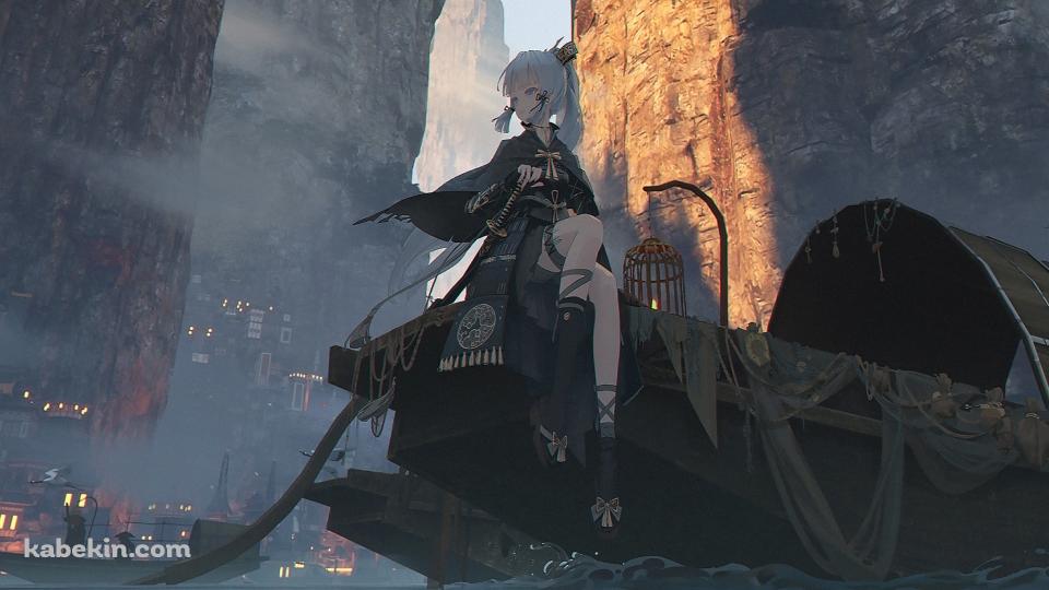 船に乗った神里綾華 / 原神の壁紙(960px x 540px) 高画質 PC・デスクトップ用