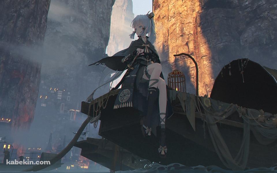 船に乗った神里綾華 / 原神の壁紙(960px x 600px) 高画質 PC・デスクトップ用