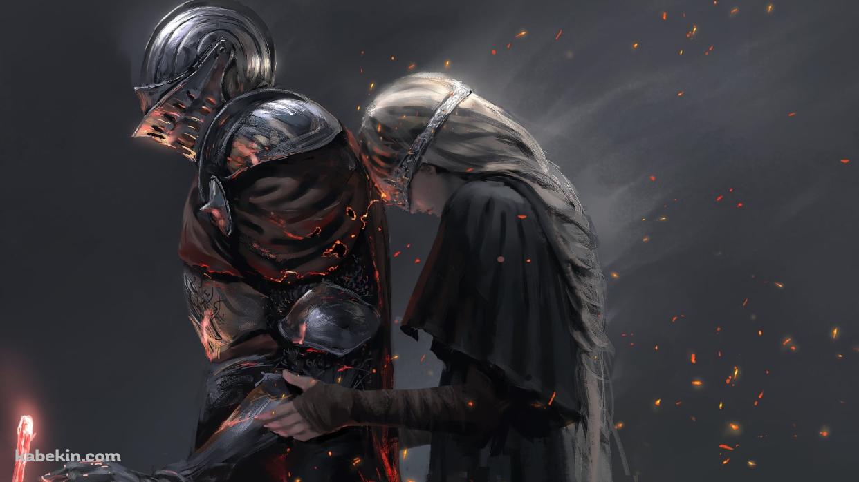 火防女と戦士 / かぼたん / ひもりめ / ダクソ / ダークソウルの壁紙(1242px x 698px) 高画質 PC・デスクトップ用