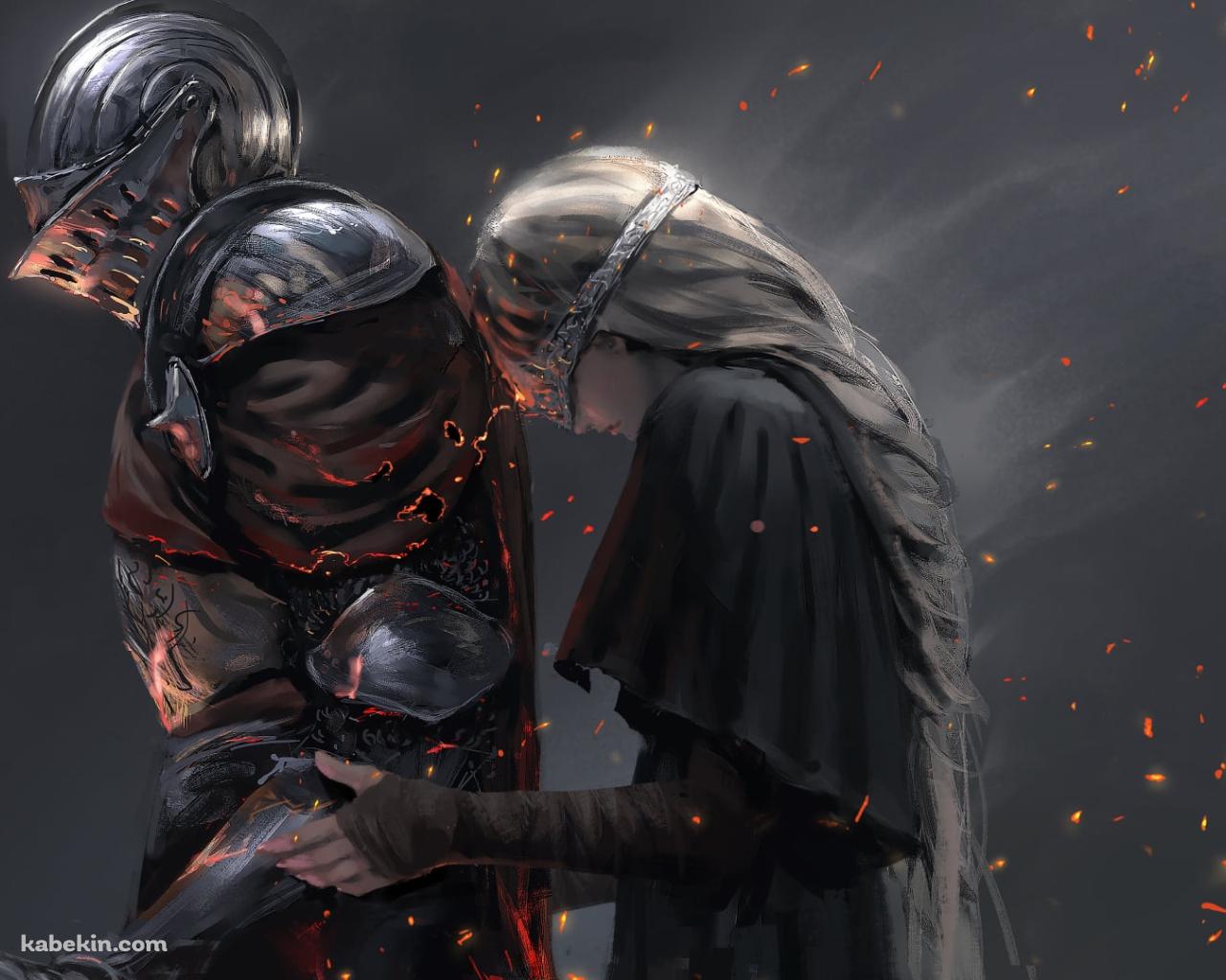 火防女と戦士 / かぼたん / ひもりめ / ダクソ / ダークソウルの壁紙(1280px x 1024px) 高画質 PC・デスクトップ用