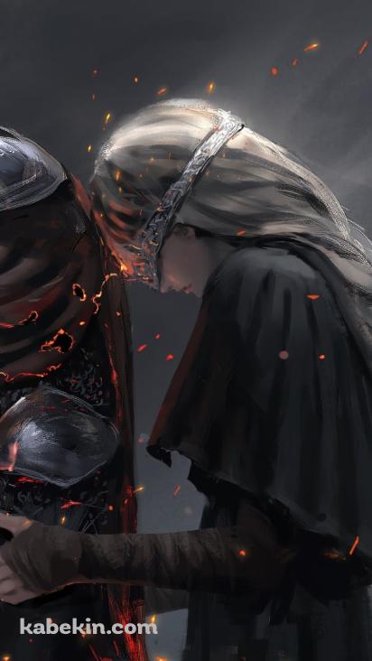 火防女と戦士 / かぼたん / ひもりめ / ダクソ / ダークソウルの壁紙(412px x 732px) 高画質 PC・デスクトップ用