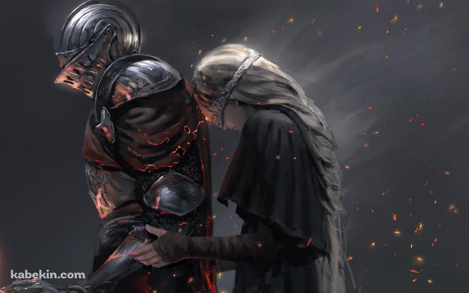 火防女と戦士 / かぼたん / ひもりめ / ダクソ / ダークソウルの壁紙(960px x 600px) 高画質 PC・デスクトップ用