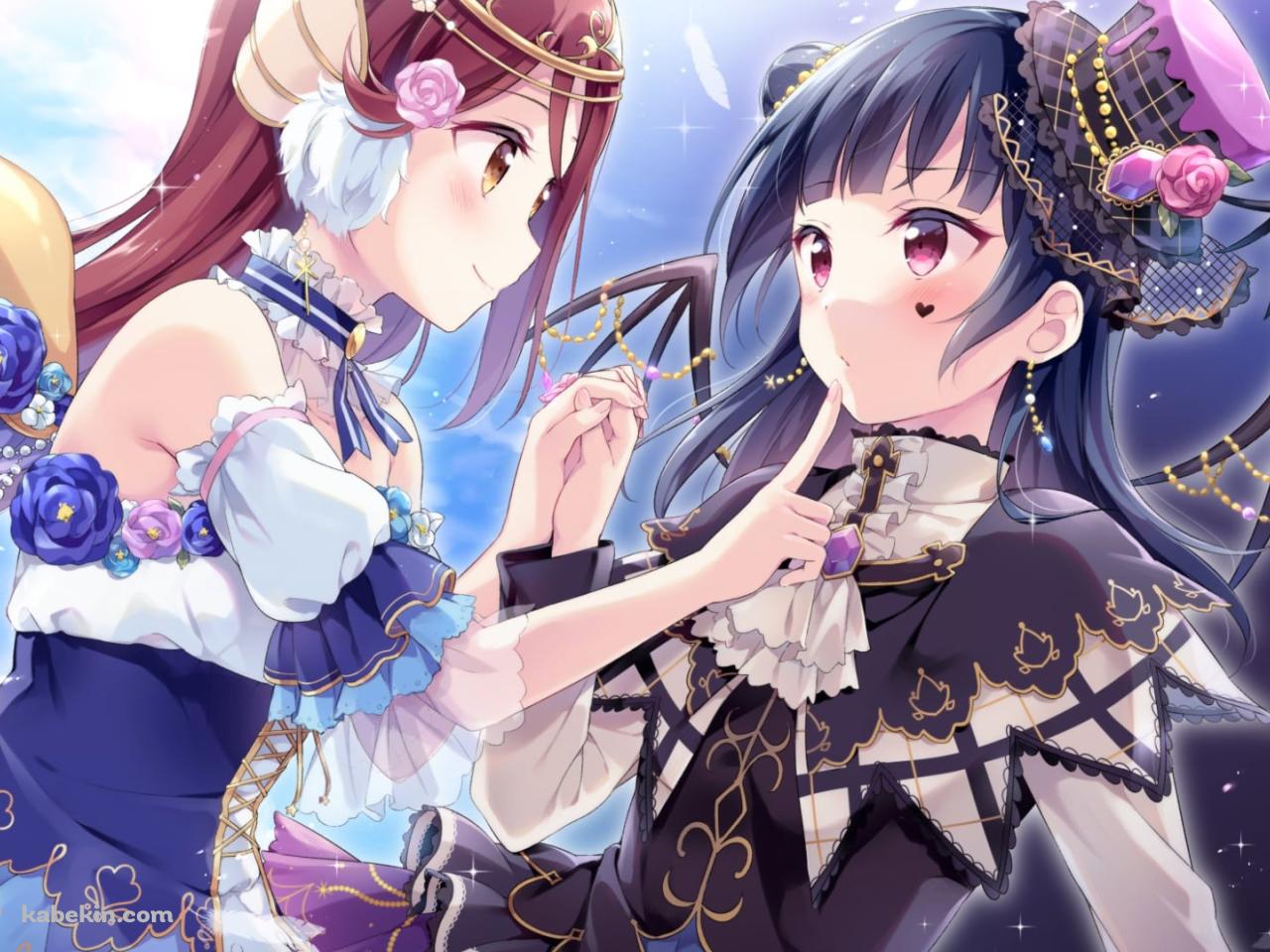 見つめ合う桜内梨子と津島善子 / ラブライブ!サンシャイン!!の壁紙(1280px x 960px) 高画質 PC・デスクトップ用