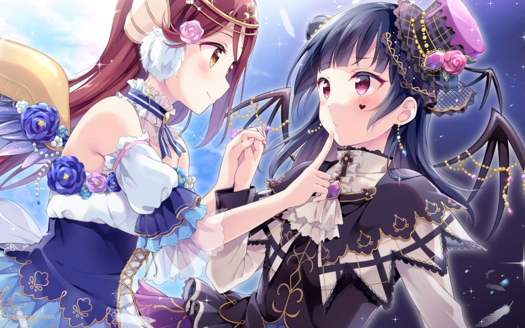 見つめ合う桜内梨子と津島善子 / ラブライブ!サンシャイン!!の壁紙(1680px x 1050px) 高画質 PC・デスクトップ用