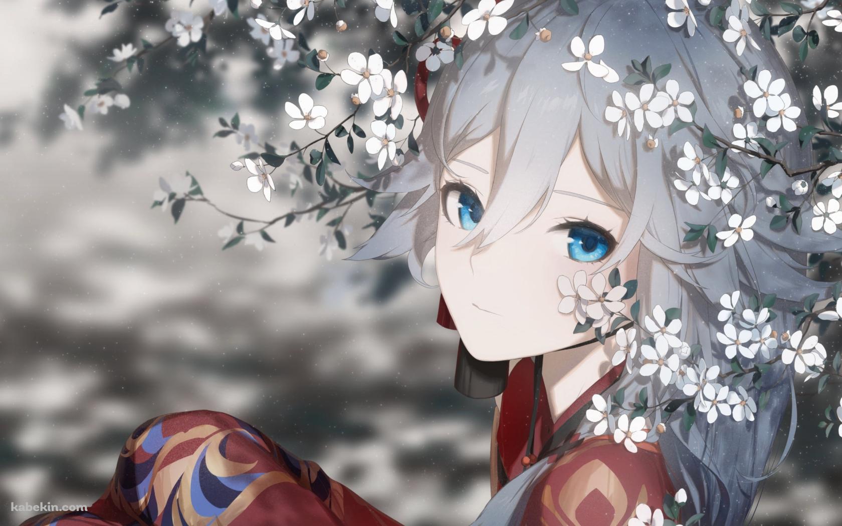 白い花を見る可愛い符华 / フカ / 崩壊3rd / 崩坏3rdの壁紙(1680px x 1050px) 高画質 PC・デスクトップ用