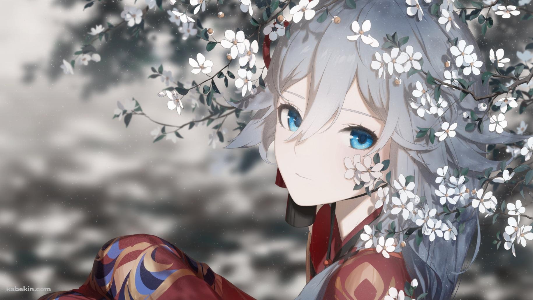 白い花を見る可愛い符华 / フカ / 崩壊3rd / 崩坏3rdの壁紙(1829px x 1029px) 高画質 PC・デスクトップ用