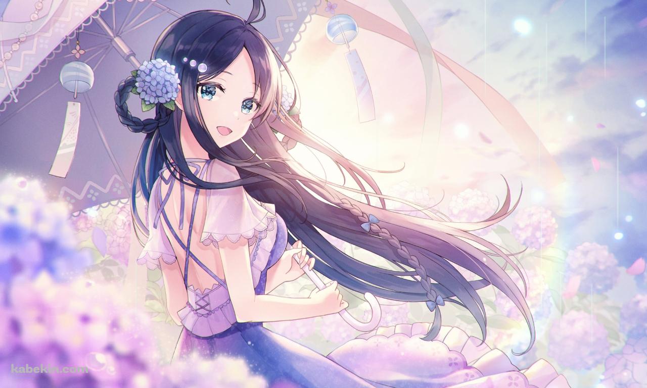 日傘をさす可愛い蔡文姫 / Cai Wenji / 放置少女の壁紙(1280px x 768px) 高画質 PC・デスクトップ用