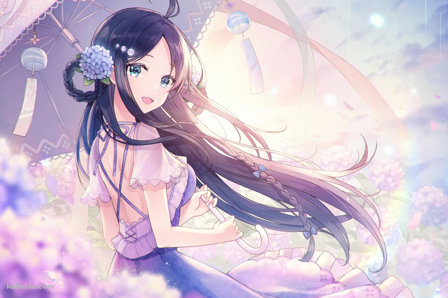 日傘をさす可愛い蔡文姫 / Cai Wenji / 放置少女の壁紙(1440px x 960px) 高画質 PC・デスクトップ用