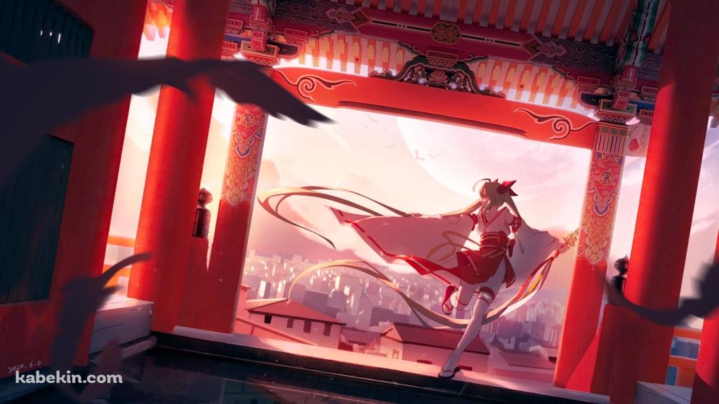 巫女衣装の初音ミク / ボカロ / ボーカロイドの壁紙(1024px x 576px) 高画質 PC・デスクトップ用
