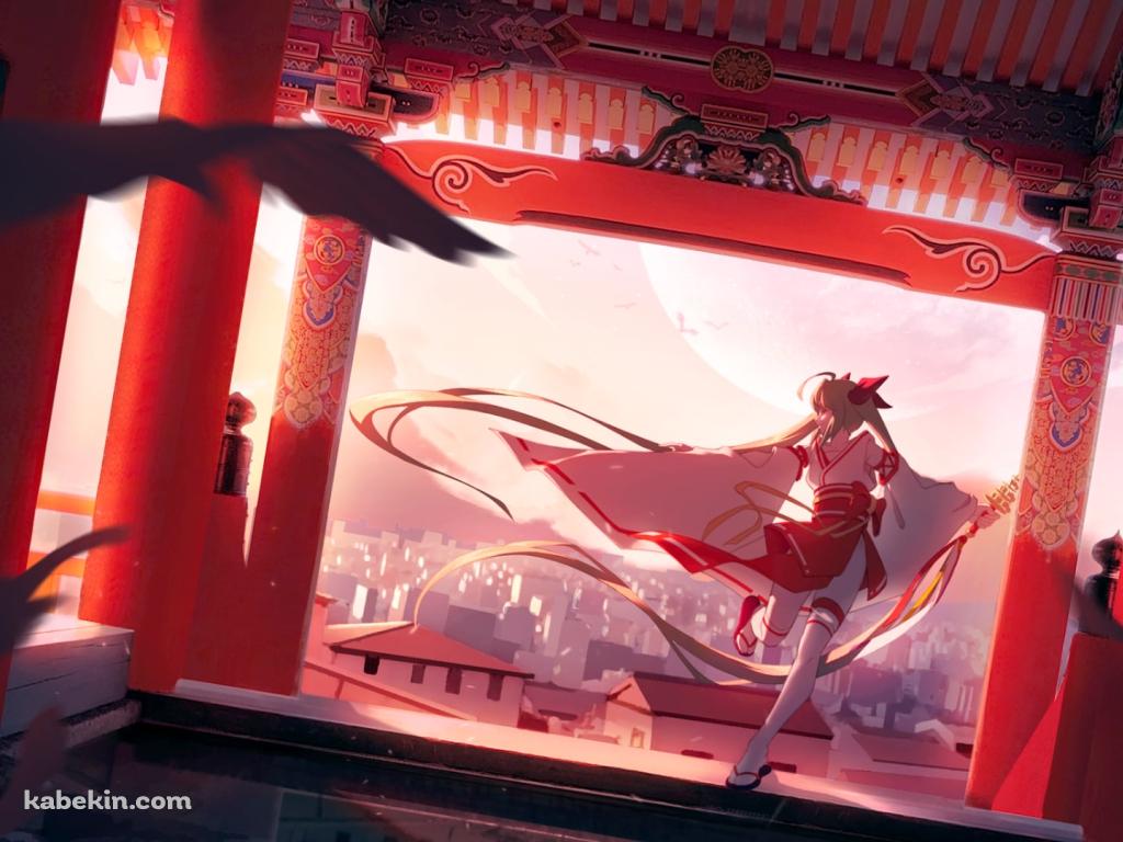 巫女衣装の初音ミク / ボカロ / ボーカロイドの壁紙(1024px x 768px) 高画質 PC・デスクトップ用