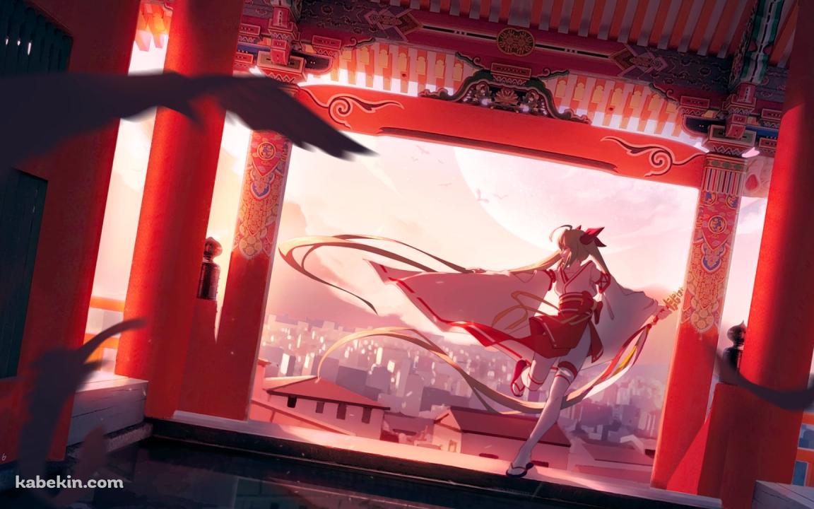 巫女衣装の初音ミク / ボカロ / ボーカロイドの壁紙(1152px x 720px) 高画質 PC・デスクトップ用