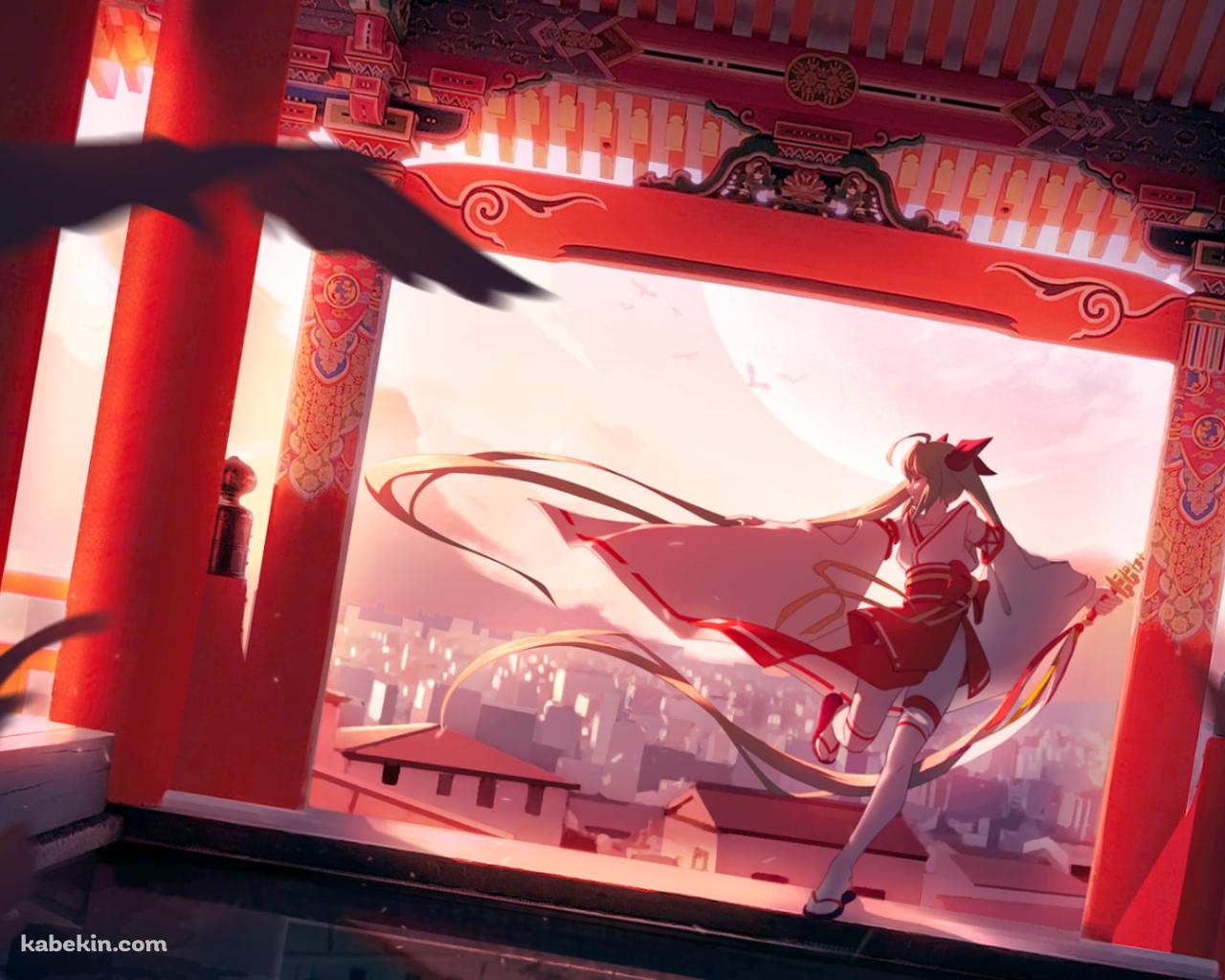 巫女衣装の初音ミク / ボカロ / ボーカロイドの壁紙(1280px x 1024px) 高画質 PC・デスクトップ用