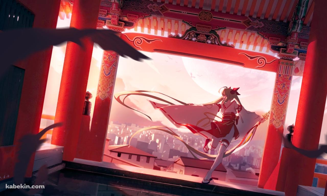 巫女衣装の初音ミク / ボカロ / ボーカロイドの壁紙(1280px x 768px) 高画質 PC・デスクトップ用