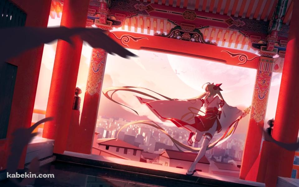 巫女衣装の初音ミク / ボカロ / ボーカロイドの壁紙(960px x 600px) 高画質 PC・デスクトップ用