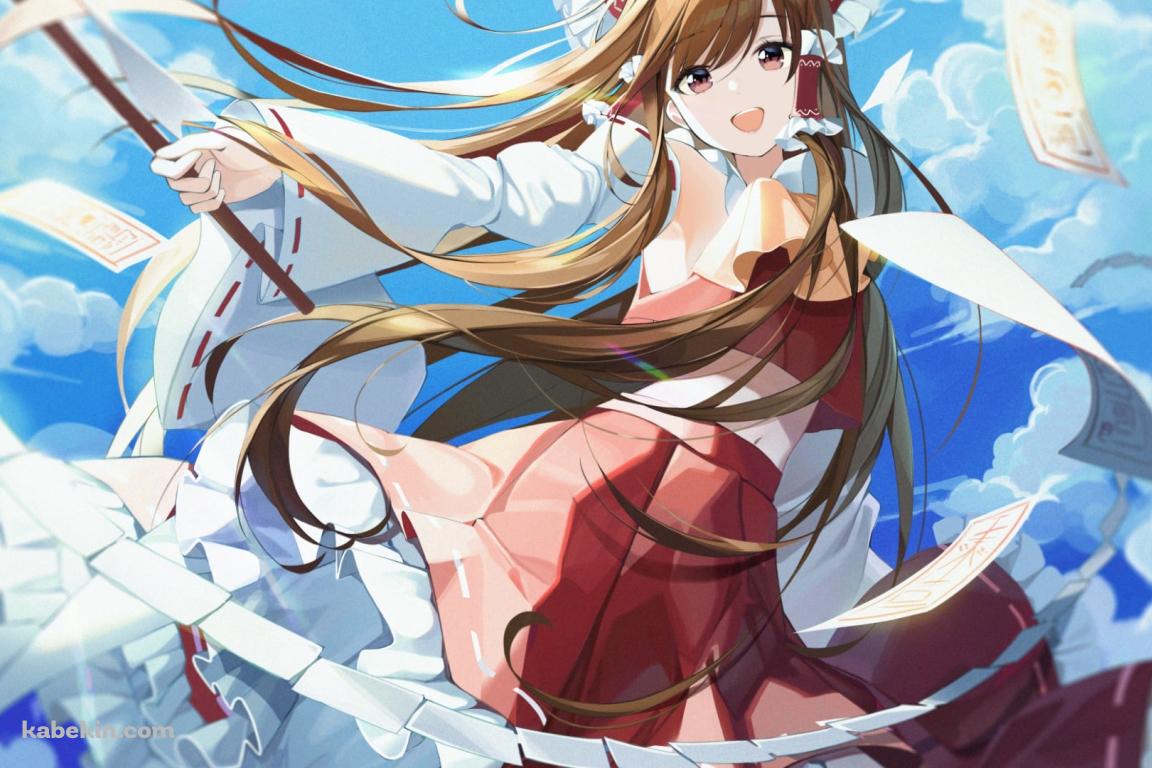 祓串を振るう博麗霊夢 / 東方の壁紙(1152px x 768px) 高画質 PC・デスクトップ用