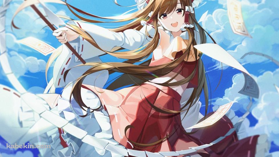 祓串を振るう博麗霊夢 / 東方の壁紙(960px x 540px) 高画質 PC・デスクトップ用