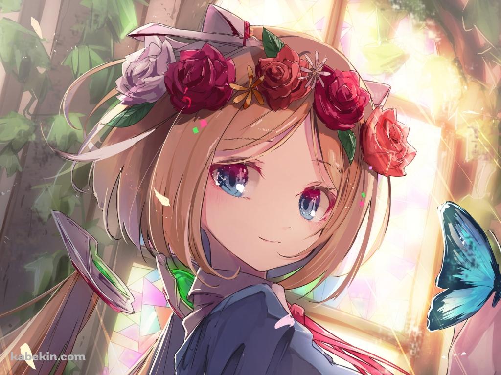 アゲハ蝶とアキ・ローゼンタール / アキロゼ / ホロライブ / バーチャルYouTuber / Vtuberの壁紙(1024px x 768px) 高画質 PC・デスクトップ用