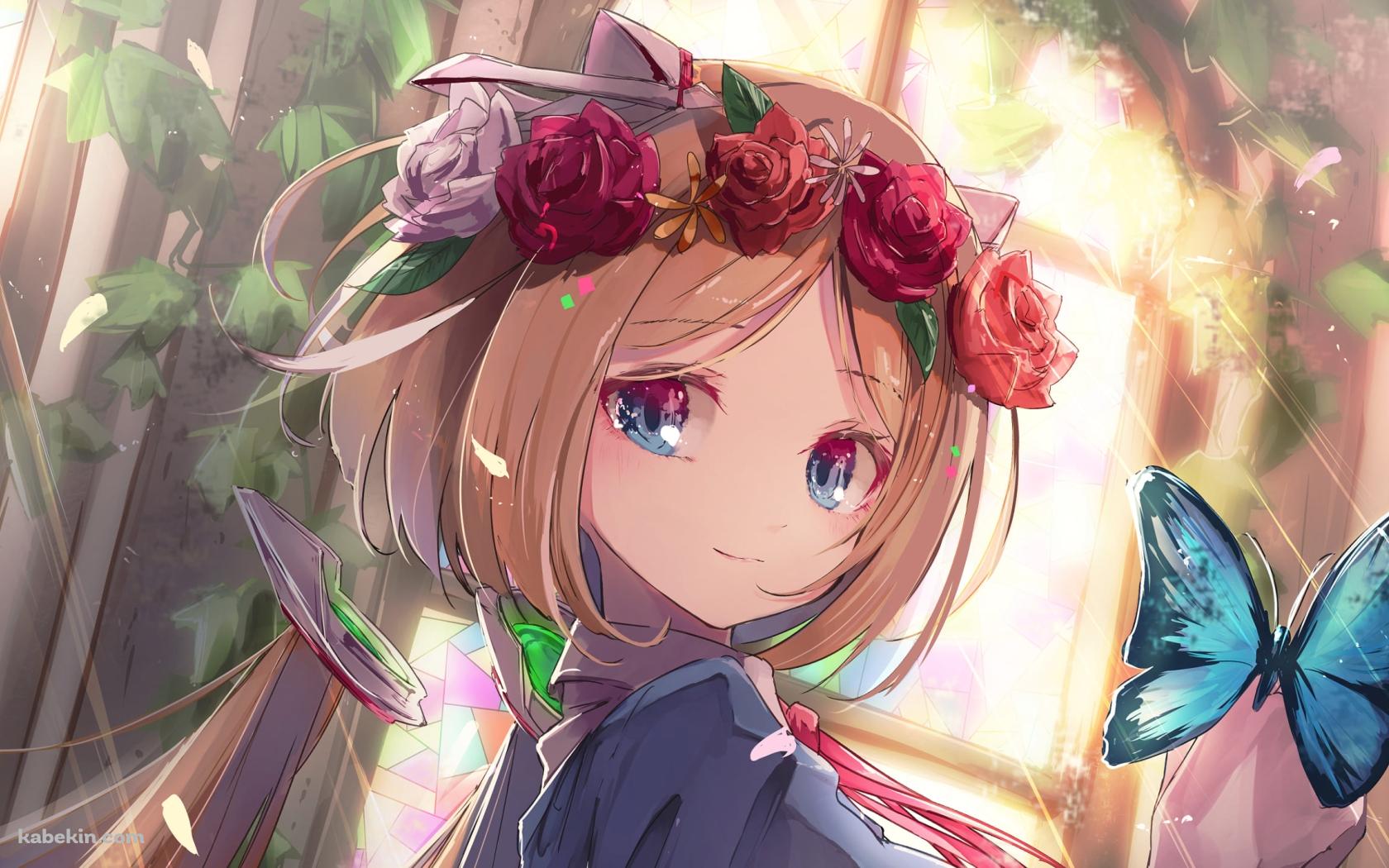 アゲハ蝶とアキ・ローゼンタール / アキロゼ / ホロライブ / バーチャルYouTuber / Vtuberの壁紙(1680px x 1050px) 高画質 PC・デスクトップ用