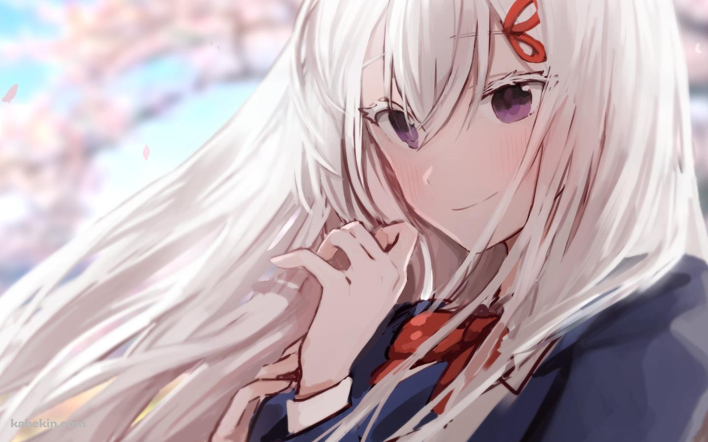桜の花と綺麗なエキドナ / リゼロ / re:ゼロから始める異世界生活の壁紙(1440px x 900px) 高画質 PC・デスクトップ用