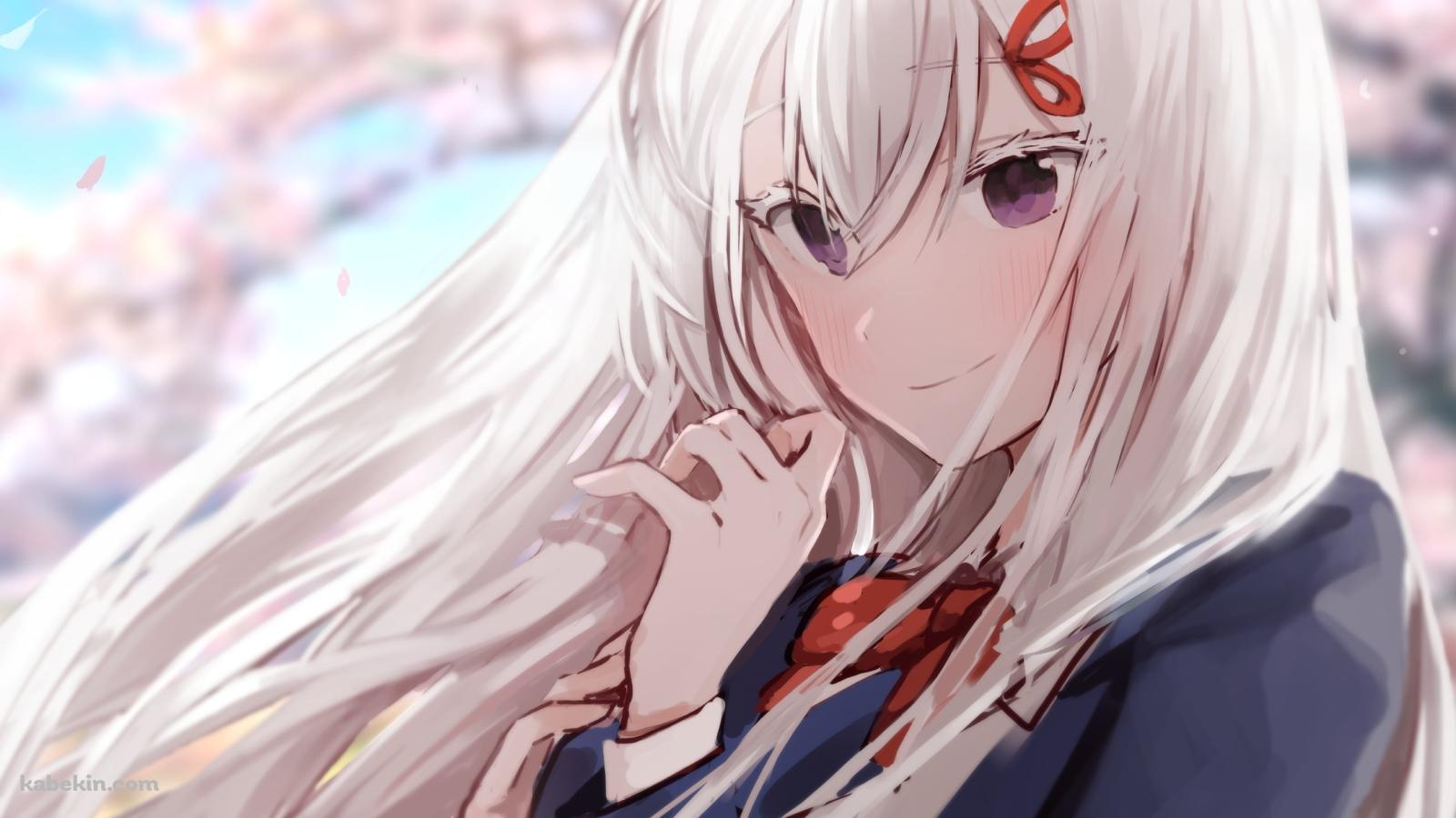 桜の花と綺麗なエキドナ / リゼロ / re:ゼロから始める異世界生活の壁紙(1600px x 900px) 高画質 PC・デスクトップ用