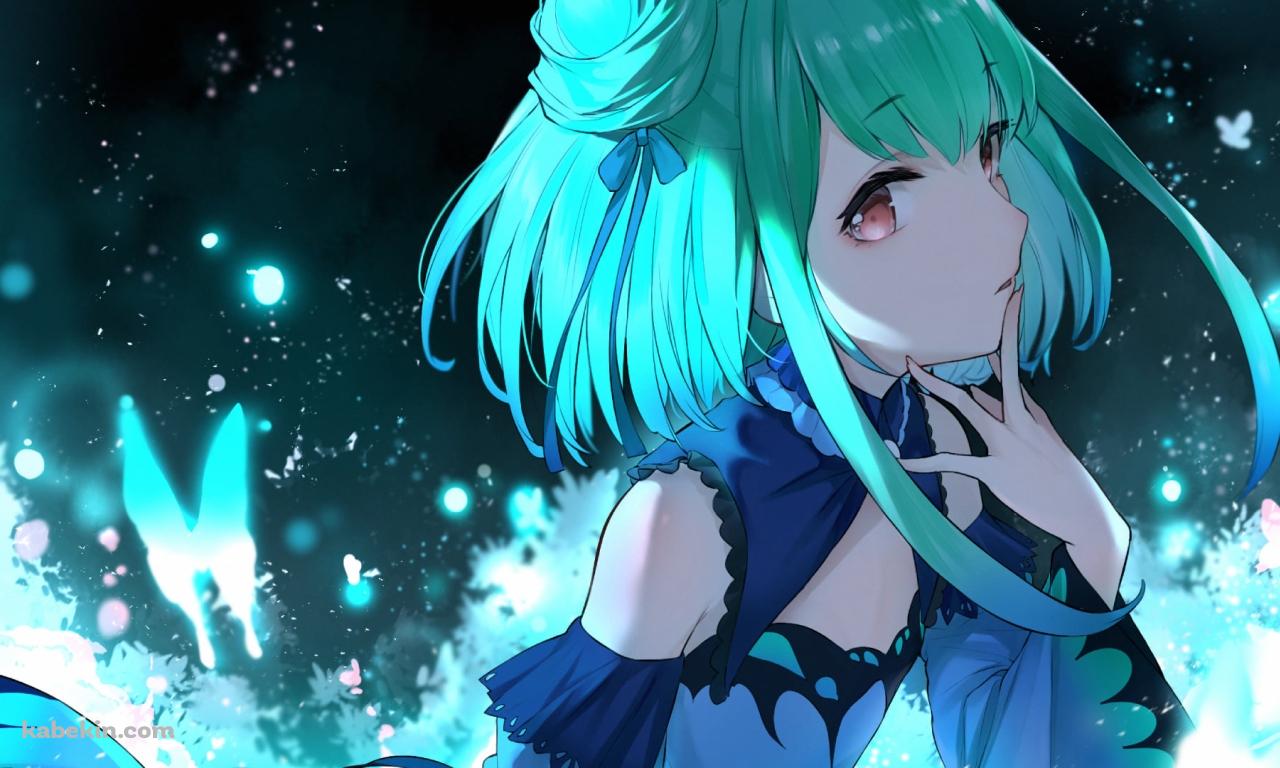 中指を口元にあてる潤羽るしあ / ホロライブ / バーチャルYouTuber / Vtuberの壁紙(1280px x 768px) 高画質 PC・デスクトップ用