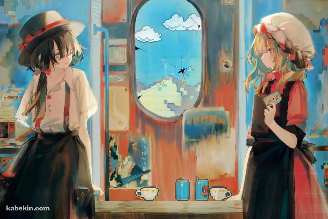 宇佐見蓮子とマエリベリー・ハーン / 窓際 / 東方の壁紙(1152px x 768px) 高画質 PC・デスクトップ用