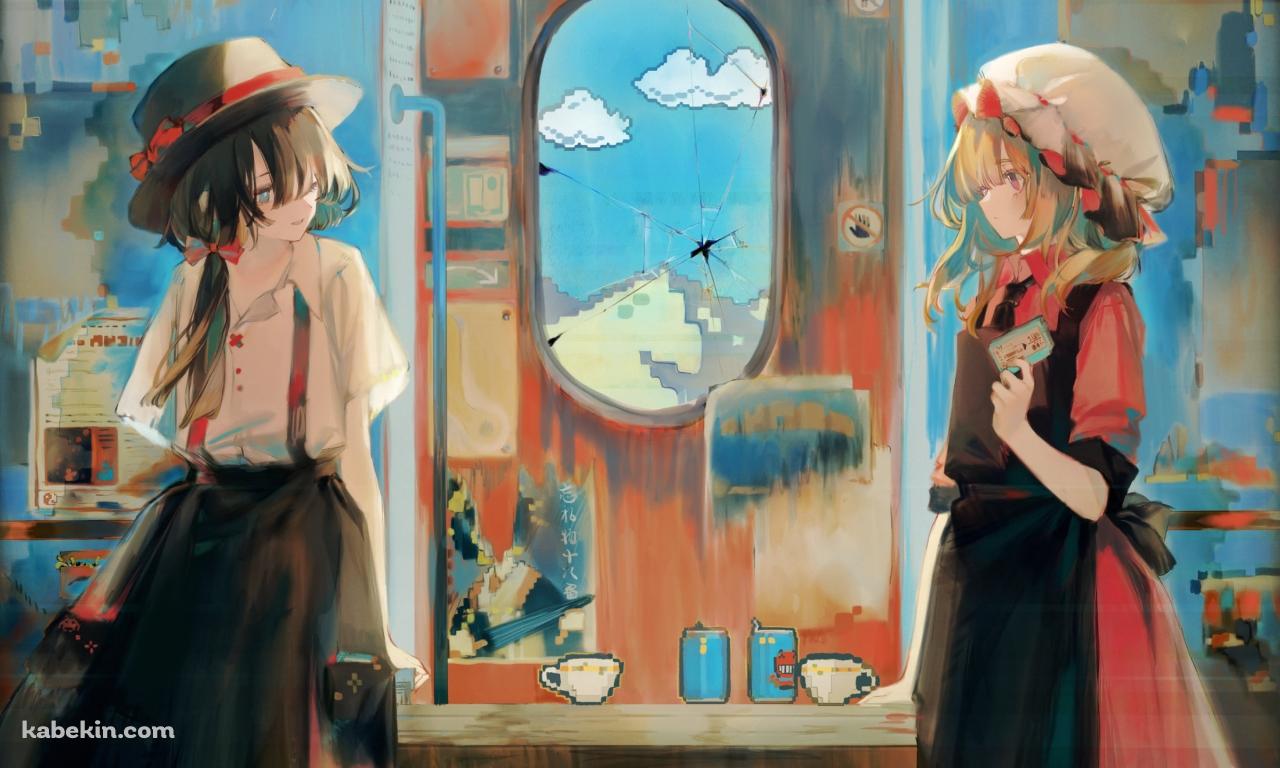 宇佐見蓮子とマエリベリー・ハーン / 窓際 / 東方の壁紙(1280px x 768px) 高画質 PC・デスクトップ用