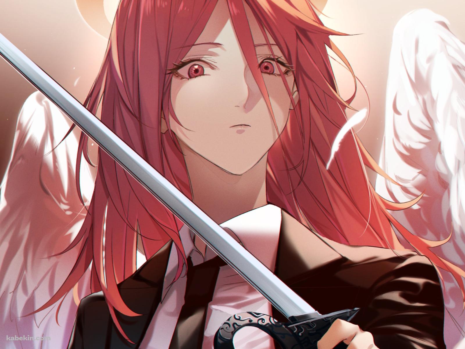 細い剣を持ちこちらを見つめる天使の悪魔 / チェンソーマンの壁紙(1600px x 1200px) 高画質 PC・デスクトップ用