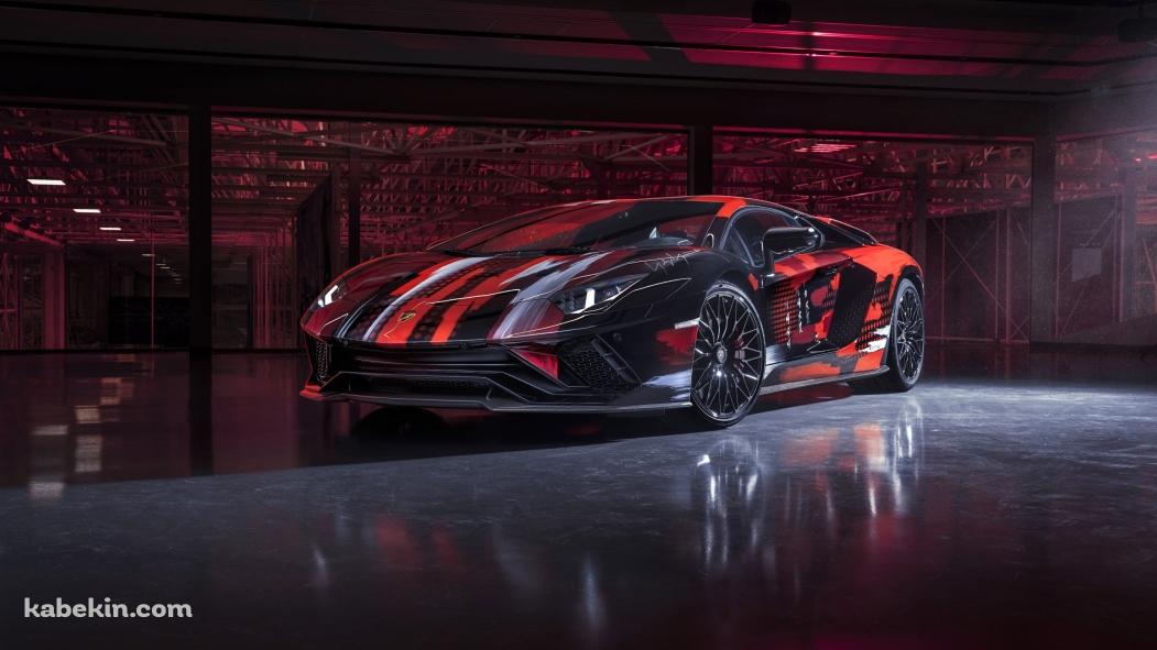 かっこいいランボルギーニ アヴェンタドール S / Lamborghini Aventador S / 赤と黒のスポーツカーの壁紙(1051px x 591px) 高画質 PC・デスクトップ用