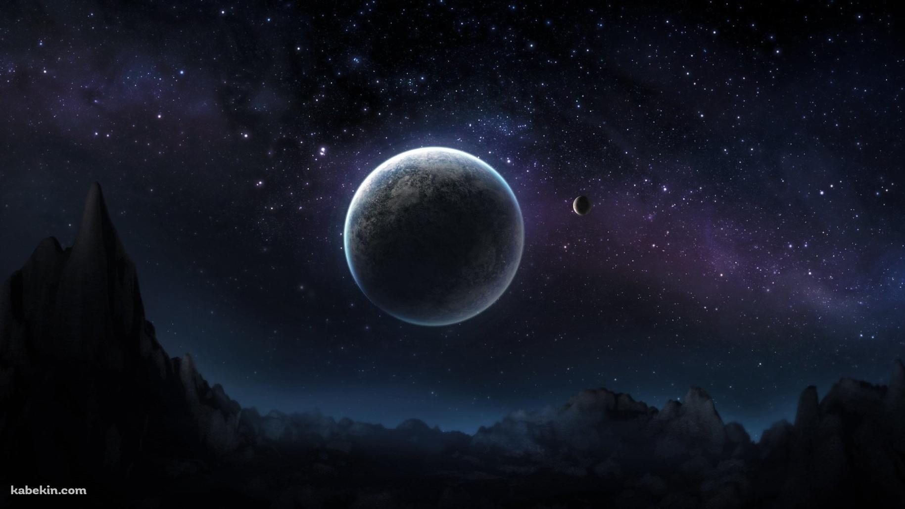 ダークプラネット / 漆黒の宇宙の壁紙(1829px x 1029px) 高画質 PC・デスクトップ用