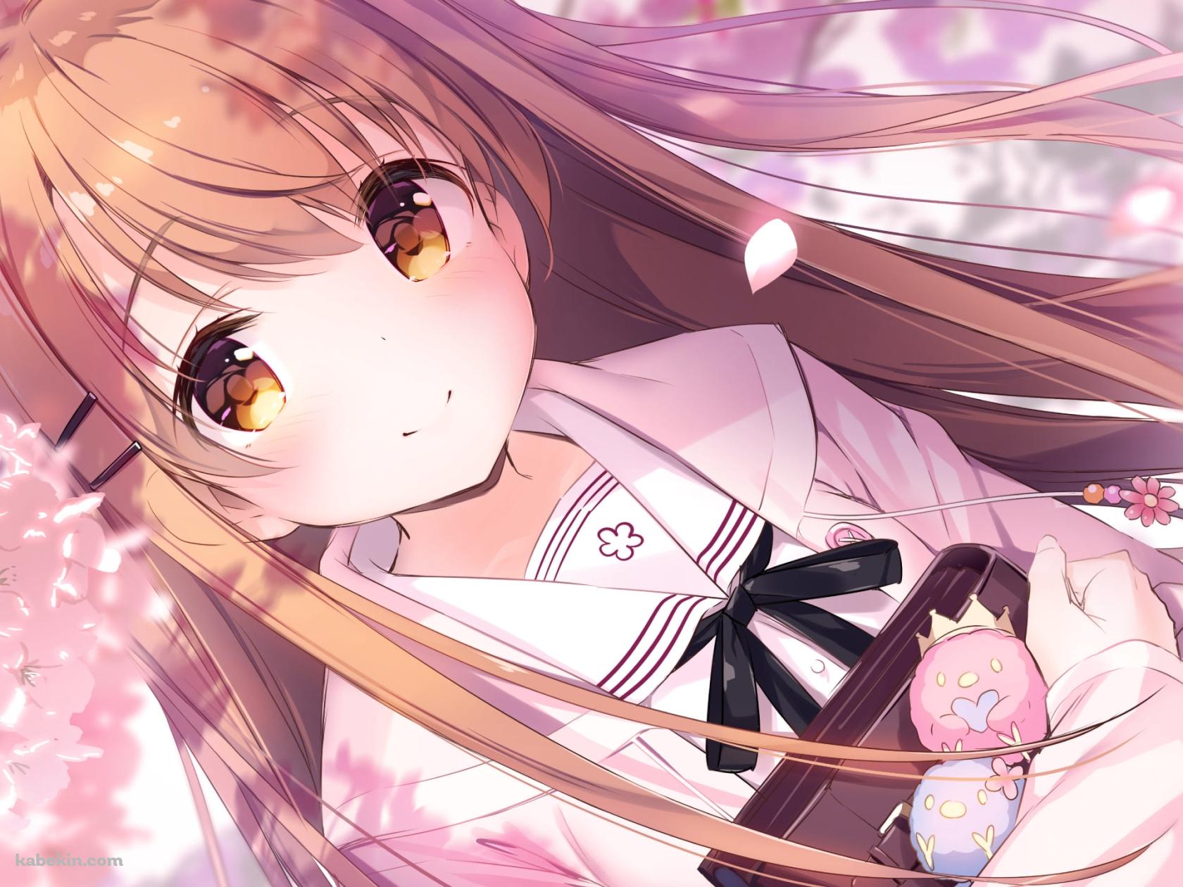 桜の花と微笑む可愛い姫野星奏 / 恋×シンアイ彼女の壁紙(1680px x 1260px) 高画質 PC・デスクトップ用