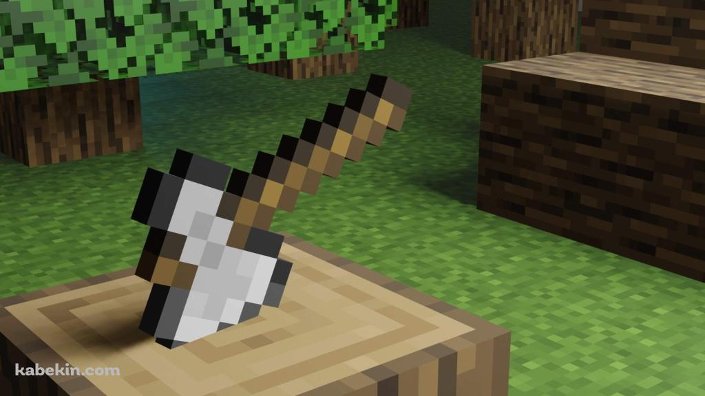 切株に刺さった斧 / マインクラフトの壁紙(1024px x 576px) 高画質 PC・デスクトップ用