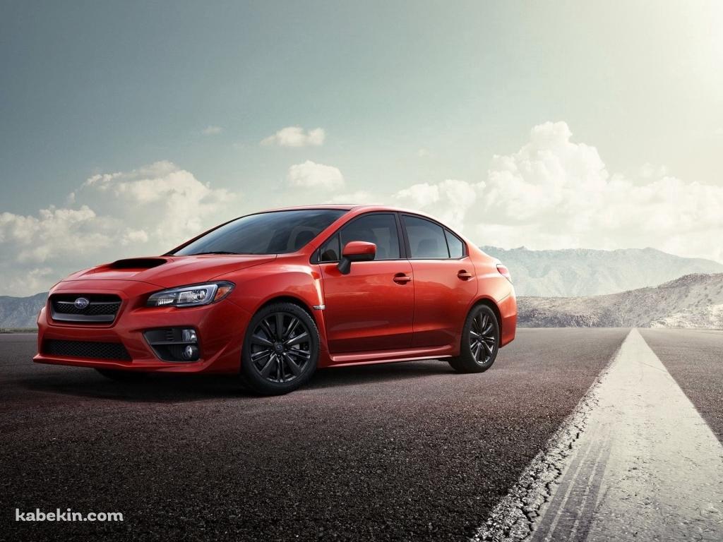 路駐している赤いスバル インプレッサ / コンパクトカー / Subaru Imprezaの壁紙(1024px x 768px) 高画質 PC・デスクトップ用