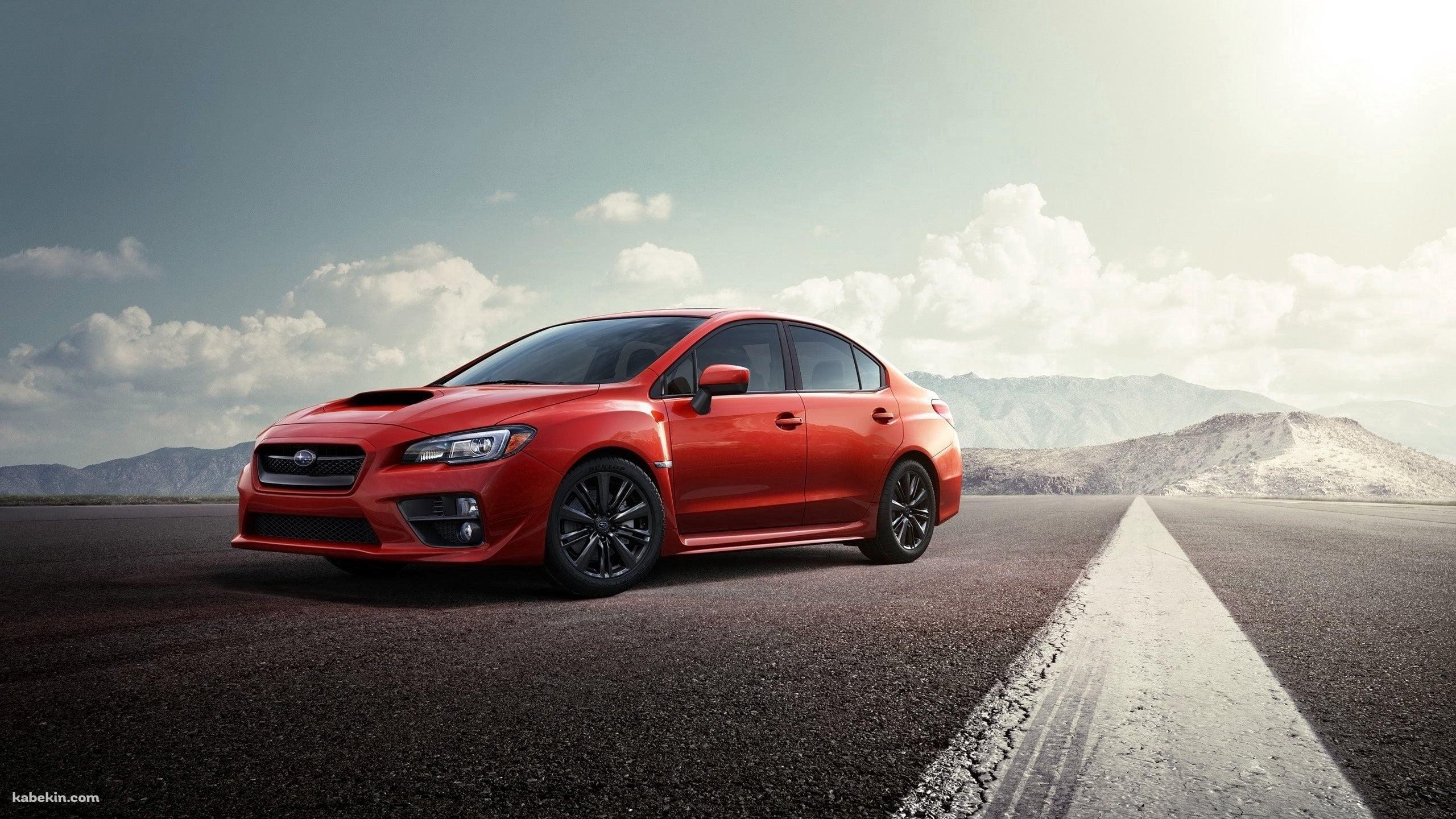 路駐している赤いスバル インプレッサ / コンパクトカー / Subaru Imprezaの壁紙(2560px x 1440px) 高画質 PC・デスクトップ用