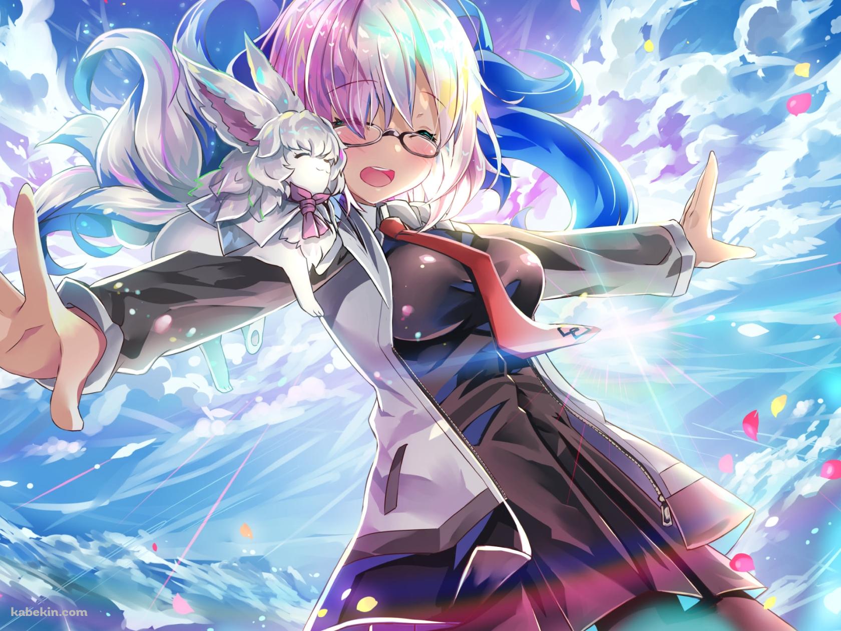 両手を広げる可愛いマシュ・キリエライト / フォウ / fate/grand orderの壁紙(1680px x 1260px) 高画質 PC・デスクトップ用