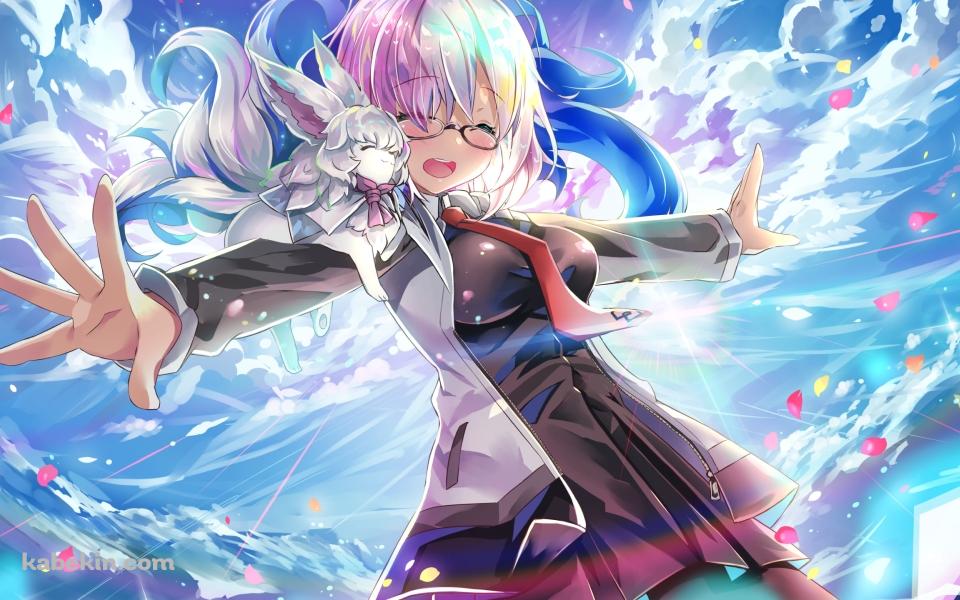 両手を広げる可愛いマシュ・キリエライト / フォウ / fate/grand orderの壁紙(960px x 600px) 高画質 PC・デスクトップ用