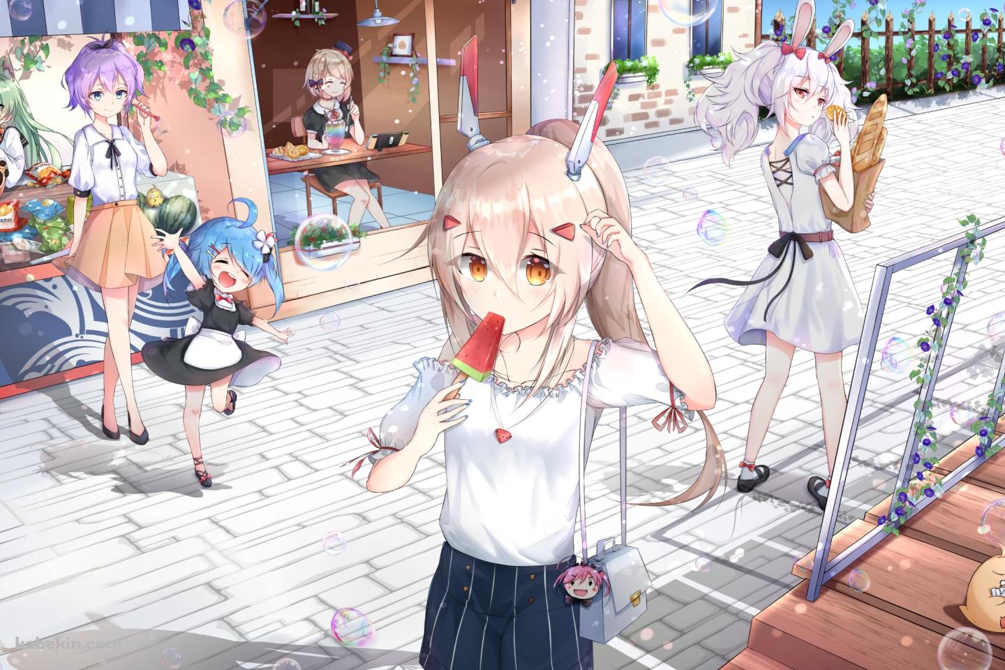 綾波 / ラフィー / ジャベリン / 明石 / 饅頭 / サラトガ / ヘレナ / アズールレーンの壁紙(1440px x 960px) 高画質 PC・デスクトップ用