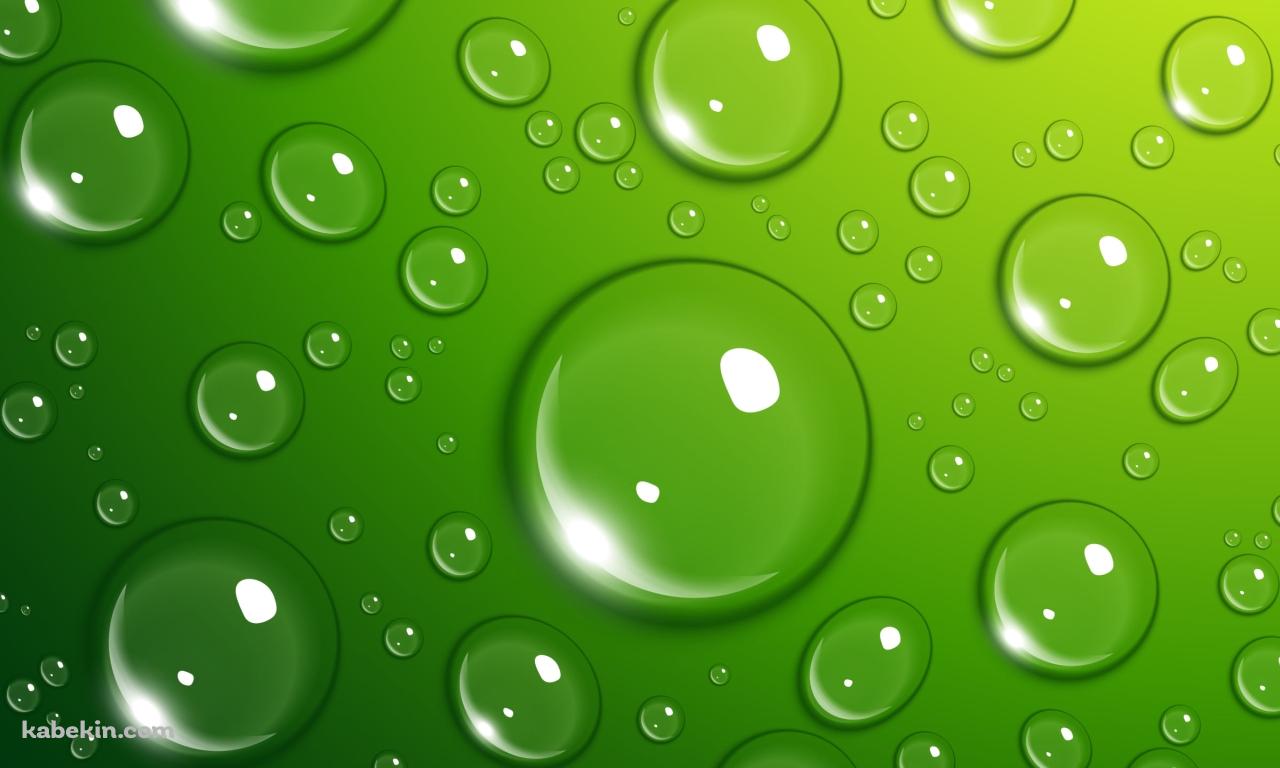 無数の水滴がついた壁 / 綺麗 / 緑の壁紙(1280px x 768px) 高画質 PC・デスクトップ用
