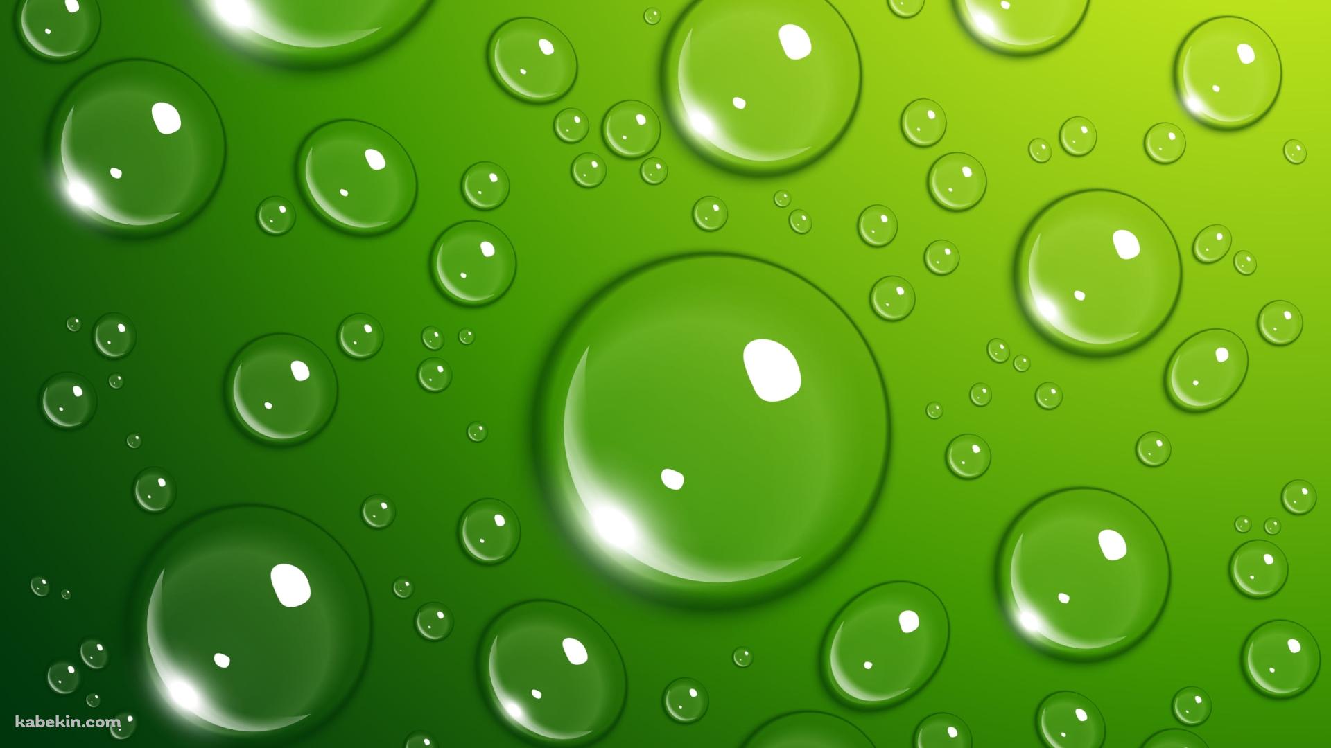無数の水滴がついた壁 / 綺麗 / 緑の壁紙(1920px x 1080px) 高画質 PC・デスクトップ用