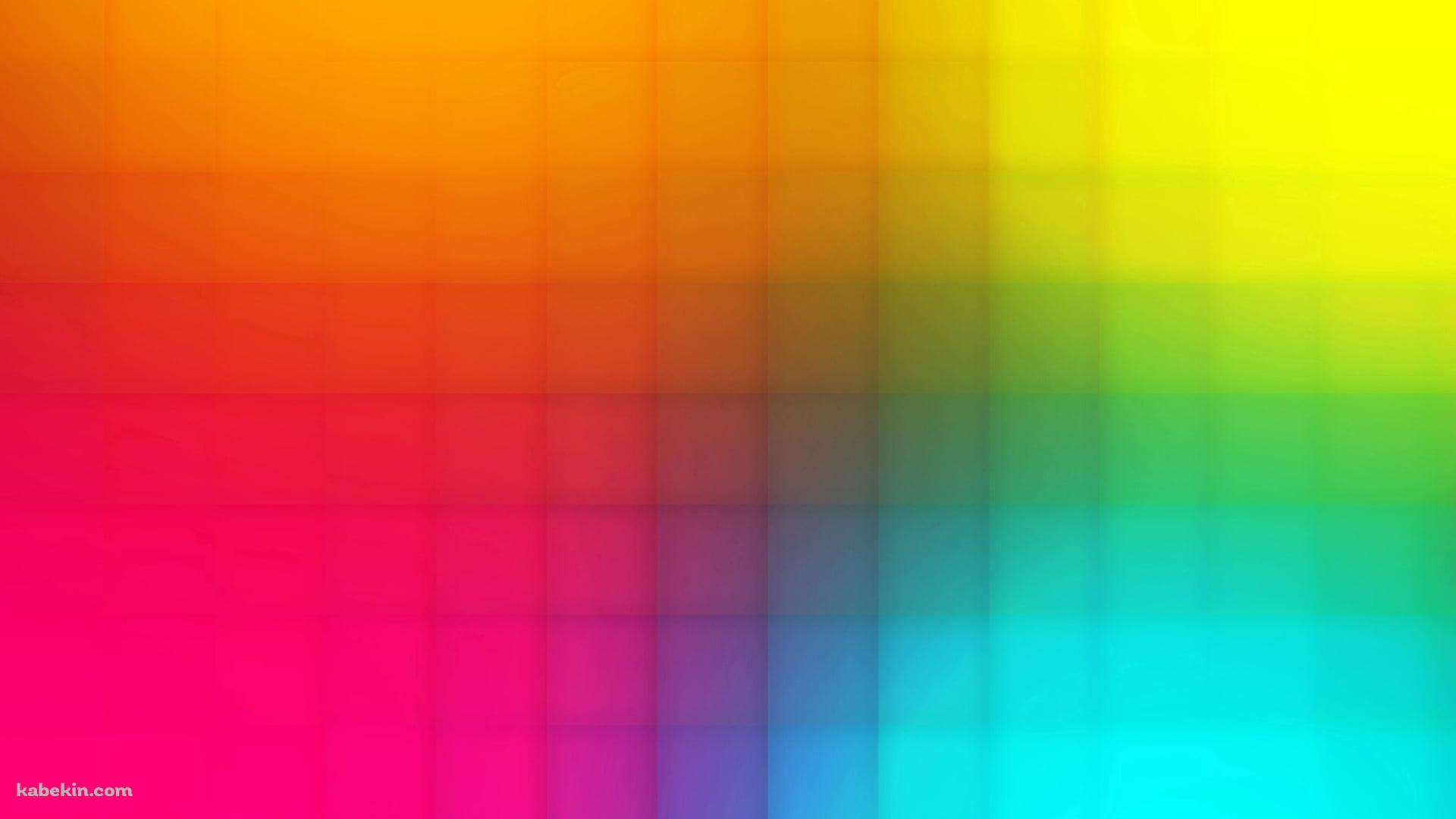 赤・オレンジ・黄・緑・青色の四角のグラデーションの壁紙(1920px x 1080px) 高画質 PC・デスクトップ用
