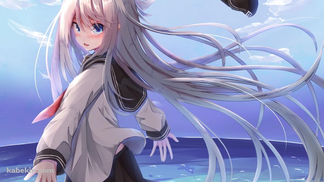 海に向かって両手を広げる響 / 艦隊これくしょん / 艦これの壁紙(1051px x 591px) 高画質 PC・デスクトップ用