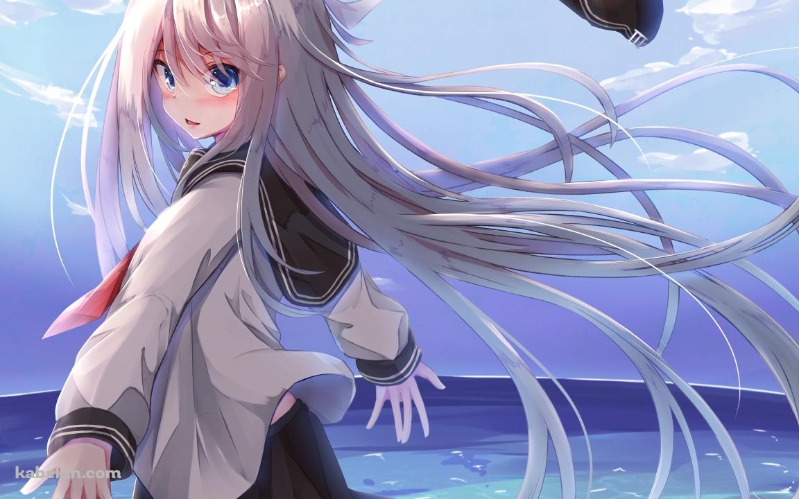 海に向かって両手を広げる響 / 艦隊これくしょん / 艦これの壁紙(1152px x 720px) 高画質 PC・デスクトップ用