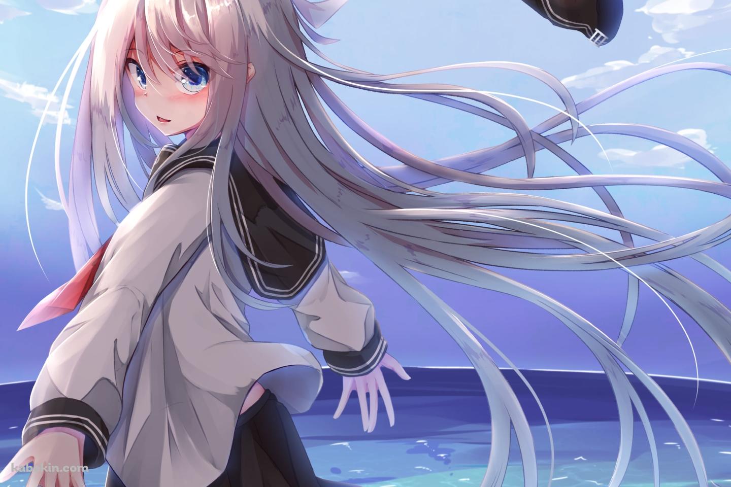 海に向かって両手を広げる響 / 艦隊これくしょん / 艦これの壁紙(1440px x 960px) 高画質 PC・デスクトップ用