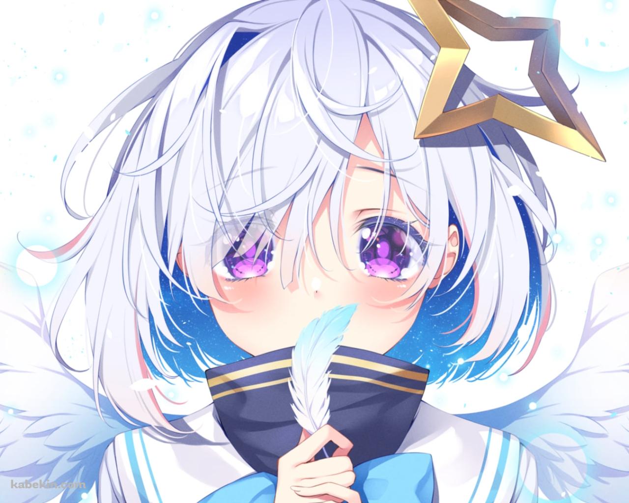 白い羽を持つ可愛い天音かなた / ホロライブ / バーチャルYouTuber / Vtuberの壁紙(1280px x 1024px) 高画質 PC・デスクトップ用