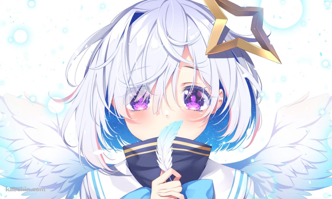 白い羽を持つ可愛い天音かなた / ホロライブ / バーチャルYouTuber / Vtuberの壁紙(1280px x 768px) 高画質 PC・デスクトップ用