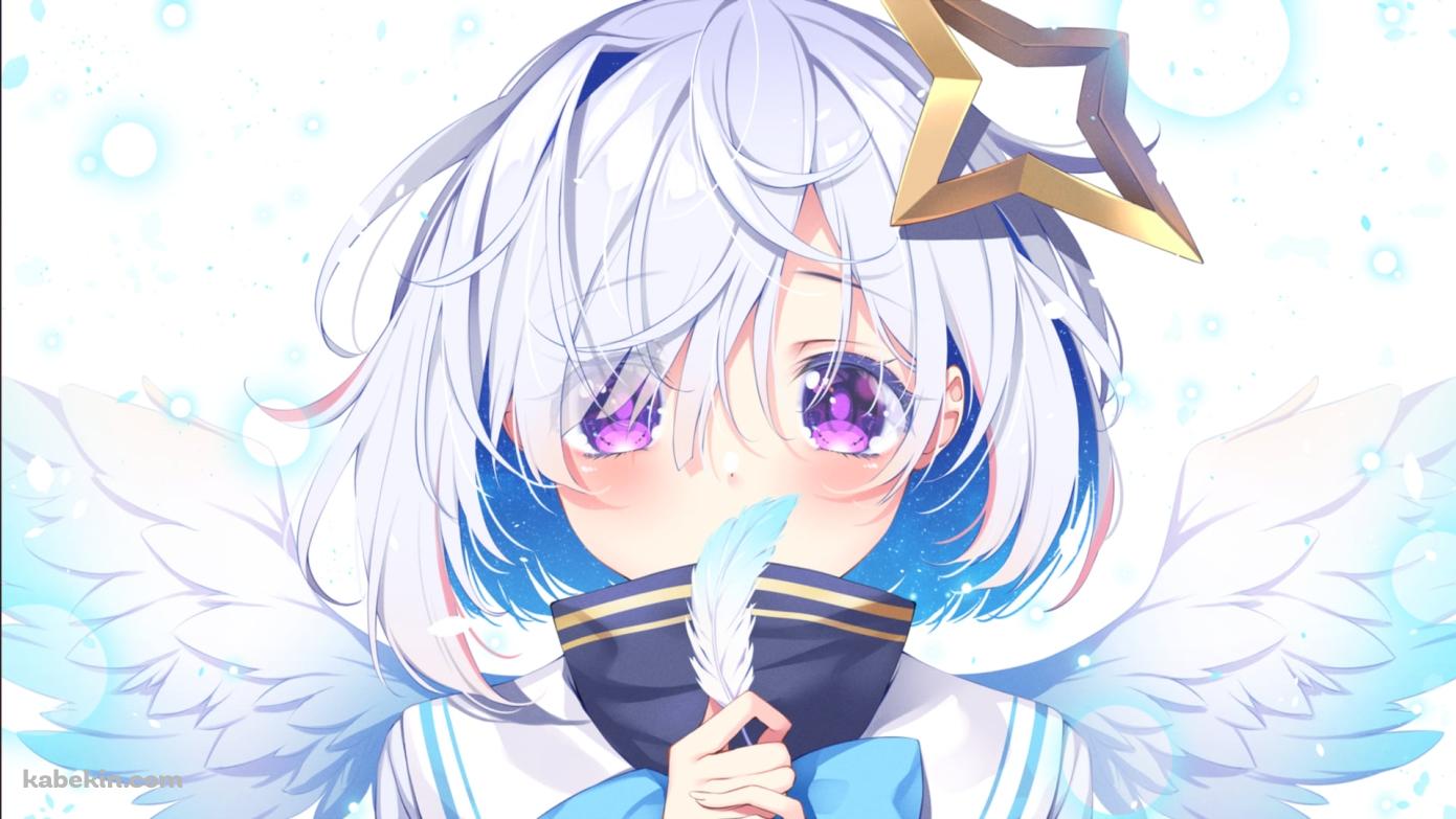 白い羽を持つ可愛い天音かなた / ホロライブ / バーチャルYouTuber / Vtuberの壁紙(1391px x 783px) 高画質 PC・デスクトップ用