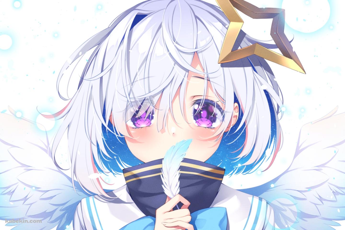 白い羽を持つ可愛い天音かなた / ホロライブ / バーチャルYouTuber / Vtuberの壁紙(1440px x 960px) 高画質 PC・デスクトップ用