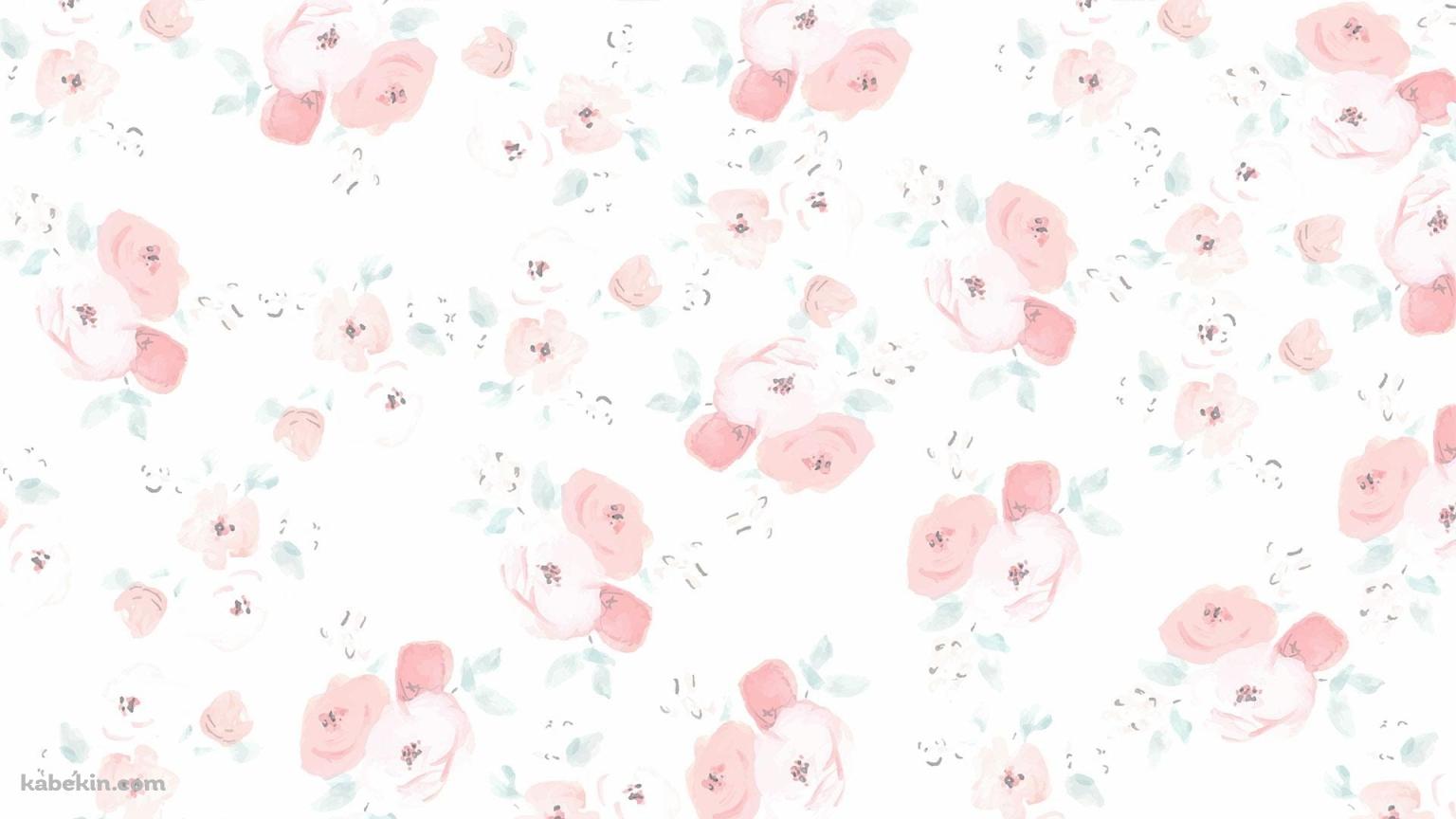 淡いピンク色の花 / ガーリー / 可愛い / 女の子向けの壁紙(1536px x 864px) 高画質 PC・デスクトップ用