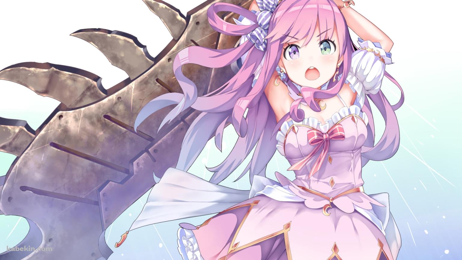 大きな武器を持つ姫森ルーナ / モンハン / モンスターハンター / ホロライブ / バーチャルYouTuber / Vtuberの壁紙(1536px x 864px) 高画質 PC・デスクトップ用